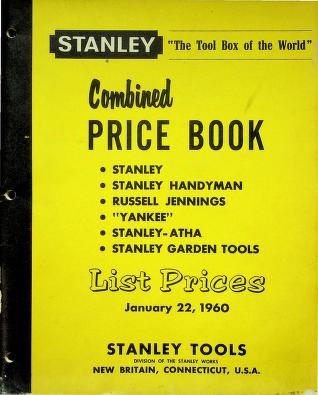 Stanley Tools : Combined Price Book : January 22, 1960 : Stanley 